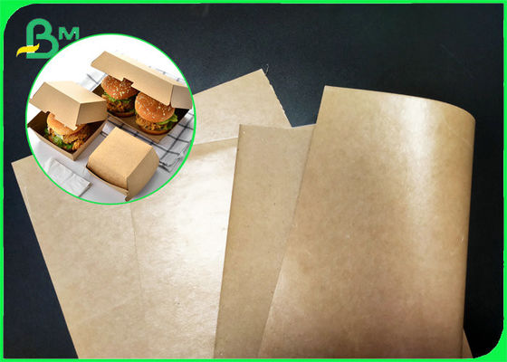 کاغذ کرافت قهوه ای پوشش داده شده با درجه حرارت مواد غذایی غیر آلوده با روغن Greaseproof برای بسته بندی فست فود