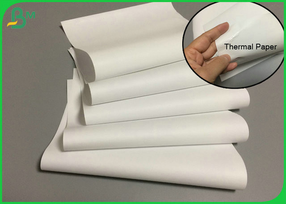 رول کاغذ سفید حرارتی 35 اینچی 65GSM 70GSM 80GSM برای برچسب لجستیک