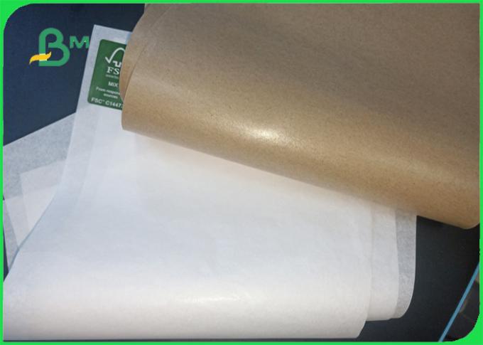 FSC food grade 30gsm 40gsm one side coated white / brown craft paper for paper bags