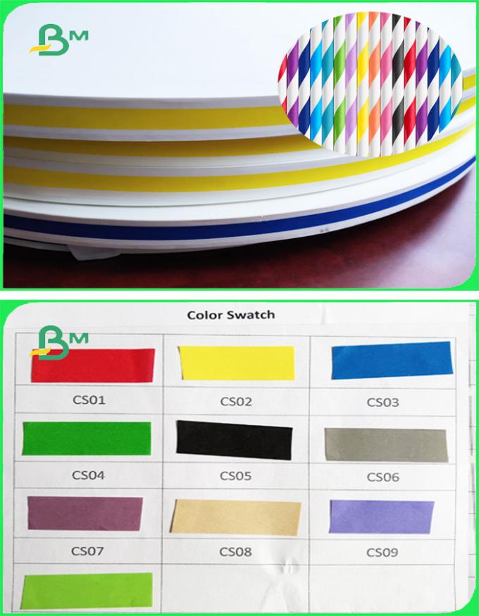 28gr 60gr Slitted Paper Color Printed FSC & SGS For White Food Grade Paper Straw