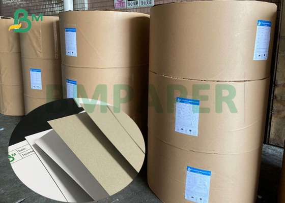 رول جامبو 350 گرم 400 گرم تخته کاغذ دوبلکس پشت خاکستری C1S برای جعبه بسته بندی