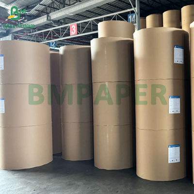 MG کاغذ کرفت قهوه ای غیر سفید شده طبیعی 50gm رول 800mm هسته گسترده 76mm