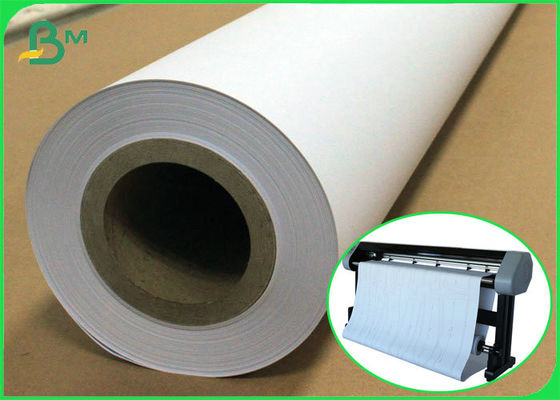 رول های کاغذی با فرمت گسترده بدون روکش سفید 24 اینچ 35 اینچ برای چاپ پلاتر CAD