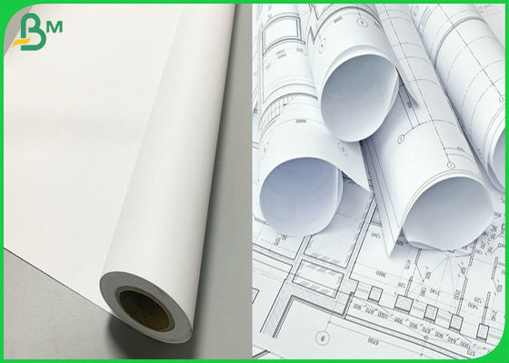 کاغذ پلاتر مات 80 گرم 61 سانتی متر x 50 متر کاغذ بدون پوشش پلاتر جوهر افشان A1 A2