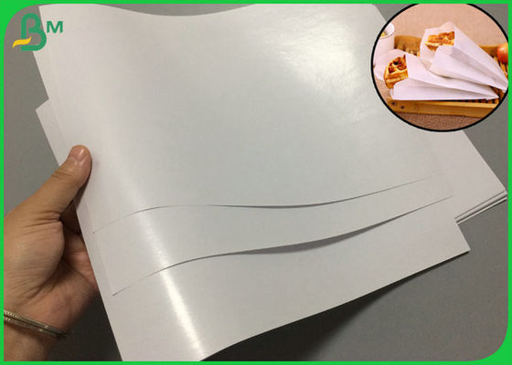 80gr 100gr PE روکش کاغذ سفید ضد چربی برای کیسه های کاغذی رستوران