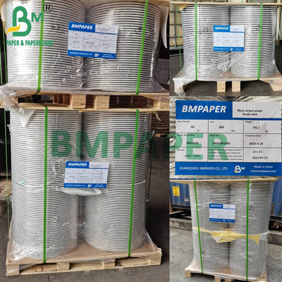 60gsm Food Grade Straw Paper Custom Stripes رنگ های کاغذ بیرونی 600mm 620mm رول گسترده 76mm هسته