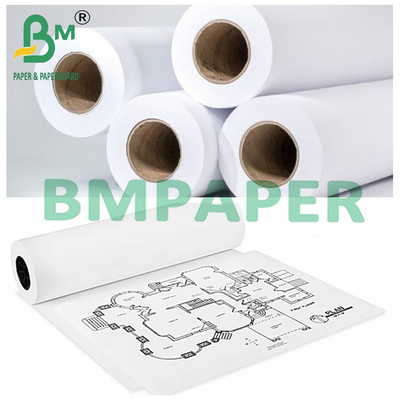 2 اینچ هسته سفید نقشه کاغذ رول برای برنامه ریزی مهندسی 24 &quot;x 50 یارد 80gsm