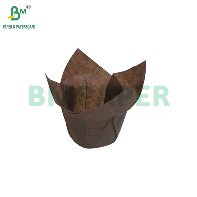 40gm 80gm قهوه رنگ کیک کاغذ جام درجه حرارت بالا مقاوم مواد غذایی کلوچه کاغذ بسته بندی