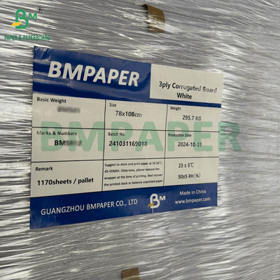3 پلی کارت نطفه بدون پوشش سفید دو طرفه E فلوت F فلوت 78x108 سانتی متر 70x100 سانتی متر