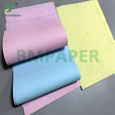 50 گرم 60 گرم 8.5 اینچ x 14 اینچ رنگ صورتی آبی کاغذ بدون کربن برای رسید تحویل
