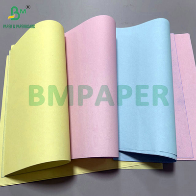 50 گرم 60 گرم 8.5 اینچ x 14 اینچ رنگ صورتی آبی کاغذ بدون کربن برای رسید تحویل