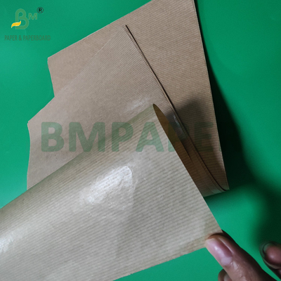 50 گرم کاغذ کرافتی قهوه ای ریبدار برای کیسه های دانه قهوه 750 میلی متر یک طرف درخشان