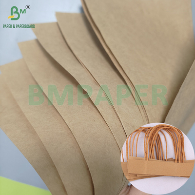 75gm کاغذ کرافت قهوه ای با مقاومت کششی بالا برای ساخت طناب کیسه کاغذی