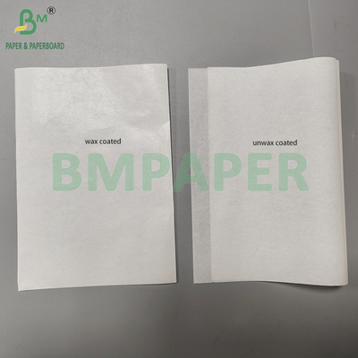 کاغذ سفید بدون پوشش 30gm 35gm بر اساس موم برای بسته بندی غذاهای سرخ شده