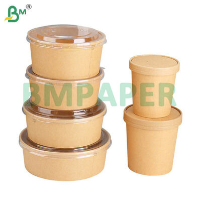 Light Brown Kraft Paper For Disposable Paper Bowls 300gsm + 18g PE One Side, PE Coated Food Container Board