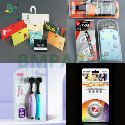 ورق کارتن سفید مهر و موم گرمایی برای بسته بندی پفک چسبندگی قوی با PVC / PET ضد رطوبت 250g 300g کاغذ سخت برای نمایش خرده فروشی